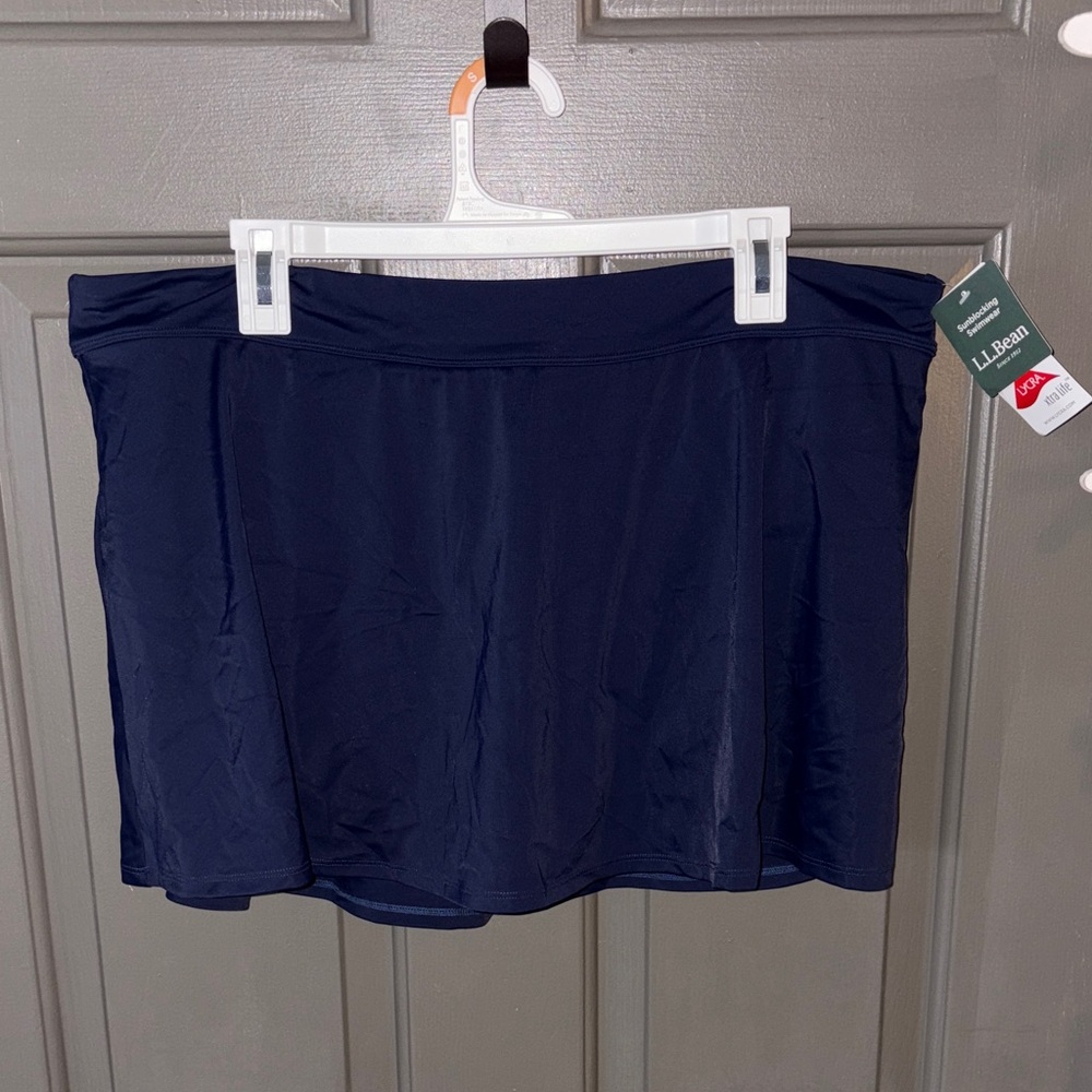 L.L. Bean Navy Blue Skirted Swim Bottoms NWT
